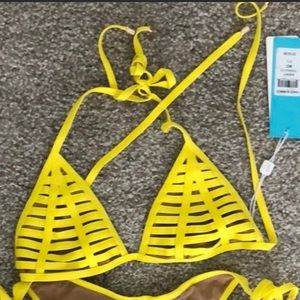 Yellow beach bunny bikini top